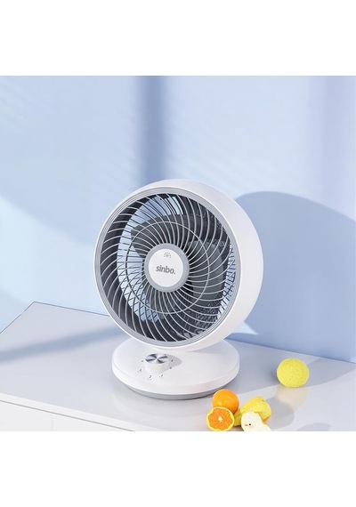 Sinbo Sf-7701 Masaüstü Fan 3 Kademeli Hız, Kompakt Tasarım, 25w Enerji Tasarruflu Motor, 90 Ayarlanabilir Baş