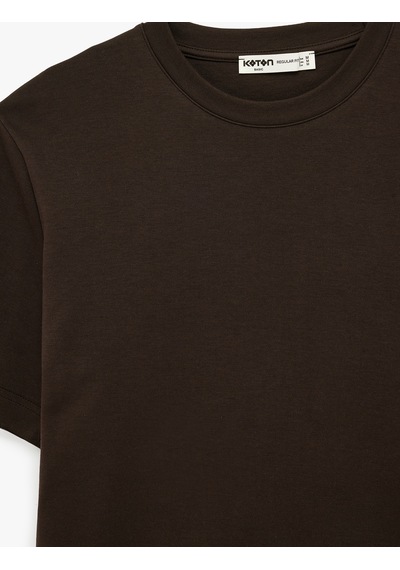 Koton Regular Fit Kısa Kollu Pamuklu Bisiklet Yaka Tişört Kahverengi 6sam10021mk Kahverengi Koton Regular Fit Kısa Kollu Pamuklu Bisiklet Yaka Tişört Kahverengi 6sam10021mk Kahverengi