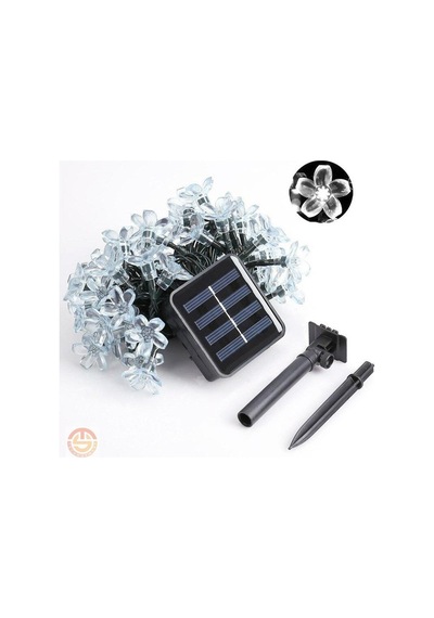 Technosmart 50 Ledli 8 Modlu Solar Çiçekli Beyaz Işık Bayçe Aydın
