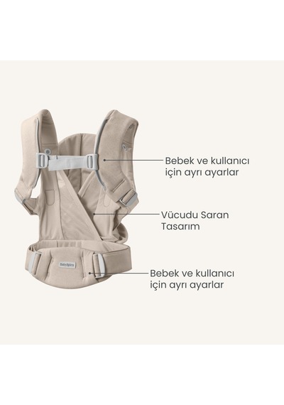 Babybjörn 2 Li Set Begin Ana Kucağı & Kanguru Hold Woven Sand Grey