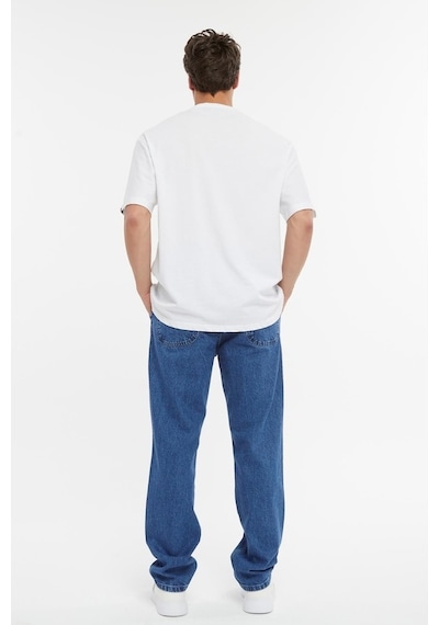 Baggy Fit Jean Neo Pileli Yüksek Bel Bol Kesim Kot Pantolon C354 001