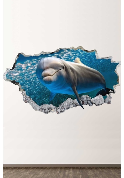 Yunus Balığı 3d Full Hd Modern Duvar Sticker Seti