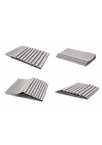 Gri Gözlük Temizleme Bezi, Gri, Mikrofiber, 10'lu Set, Telefon Kamera Tablet Ekran Temizliği İçin