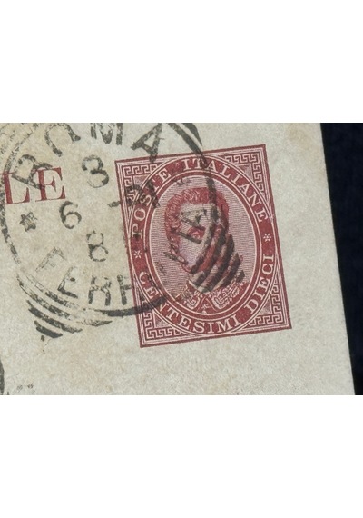 İtalya Roma Antiye 1891 Yıllından Postadan Geçmiş Cartolina Postale Dieci Centesimi 10 Cent Kendinden Pullu