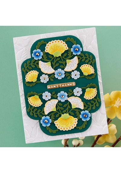 Spellbinders Dört Yapraklı Çiçekli 3d Kabartma Klasörü, Şeffaf Çok Renkli