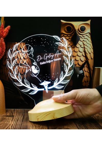 Jinekolog Lamba Doktora Özel Hediye, Ebe Hediyesi, Kadın Hastalıkları Ve Doğum Uzmanına Kişiye Özel 3d Led Lamba