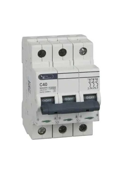 Lauritz Knudsen, BB30400C-40A, 10kA, C, 3P MCB, Otomatik sigorta