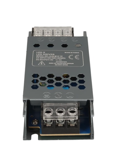 Ayt Ledx Aln-m12125 12 Volt 12.5 Amper 57x24x12mm Ultra Slim Metal Kasa Adaptör Şerit Led Kamera Adaptörü