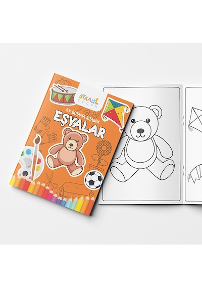 İlk Boyama Kitabım - Eğlenceli Boyama Seti 2 - Uzay / Dinozorlar / Taşıtlar / Eşyalar