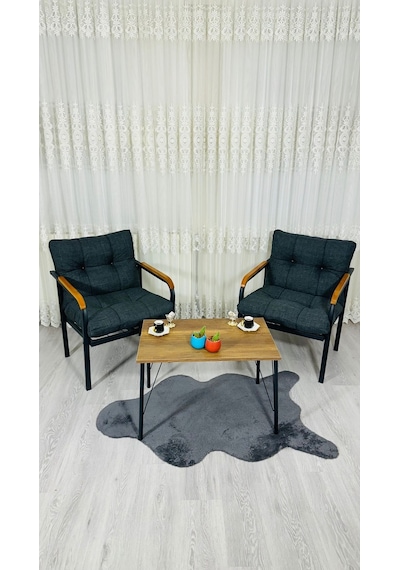 Madame Home Lale Balkon, Bahçe, Cafe Metal Kanepe Koltuk Takımı 2 Tekli + Sehpa Antrasit Madame Home Lale Balkon, Bahçe, Cafe Metal Kanepe Koltuk Takımı 2 Tekli + Sehpa Antrasit