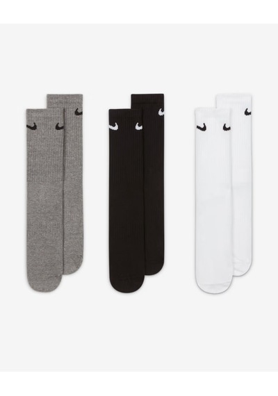 Nike Sx7676-964 Everyday Lightweight Crew Antrenman Çorapları 3 Çift Cok Renklı