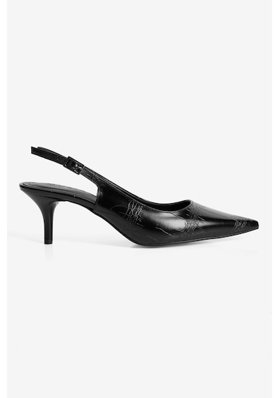 Mubiano Kadın Stiletto Sivri Burun Kroko Desenli Arkası Açık Topuklu Ayakkabı Torella Siyah Mubiano Kadın Stiletto Sivri Burun Kroko Desenli Arkası Açık Topuklu Ayakkabı Torella Siyah