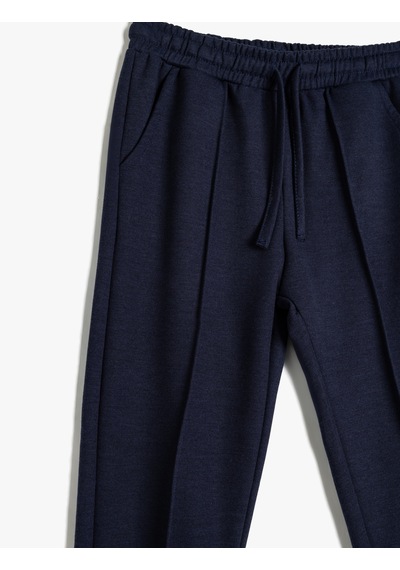Koton Basic Pantolon Beli Lastikli Bağlamalı Cep Detaylı Lacivert 5wkg40148ak Lacivert
