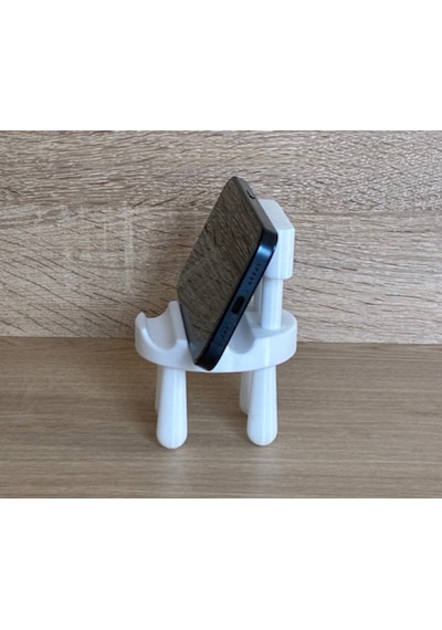 Telefon Standı Sandalye Beyaz Mini Sandalye