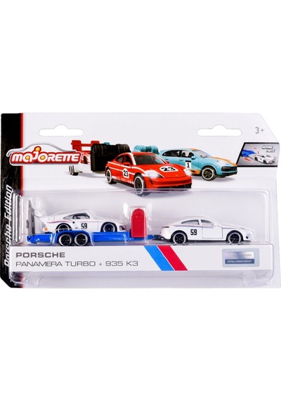 Majorette Porsche Motorsport Race Trailer Porsche Panamera Turbo + 935 K3