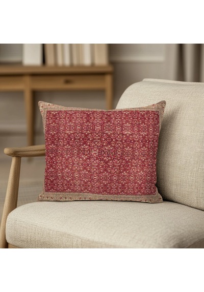 Turkıshrug Kıngdom Kırmızı Motif Etnik Desenli Kilim Baskı Kırlent Kılıfı 43 X 43 Çok Renkli