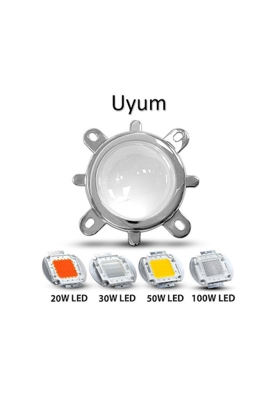 20W-120W Led için 44Mm 60 Derece Optik Cam Lens + Reflektör + Kasa