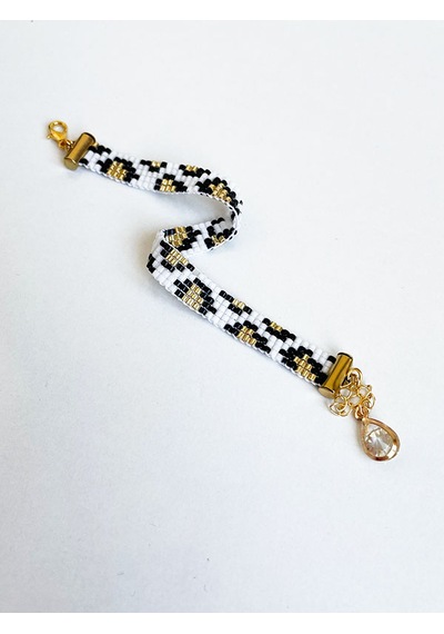 Nevoaccessory Siyah Leopar Desenli Miyuki Bileklik Çok Renkli