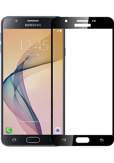 Bufalo Samsung Uyumlu Galaxy J7 Prime Ekran Koruyucu 5D Temperli Cam Siy