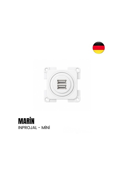 Inprojal Marin İkili Usb Şarj Söketi - Mini Tekne, Yat, Karavan - Beyaz-2063