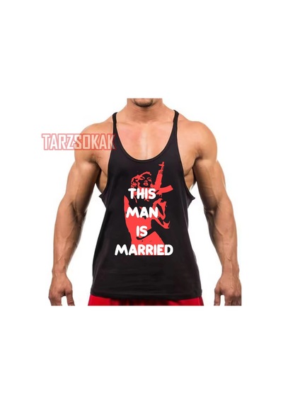 Tarzsokak Gym Tank Top Fitness Sporcu Atleti Bu Adam Evli Siyah