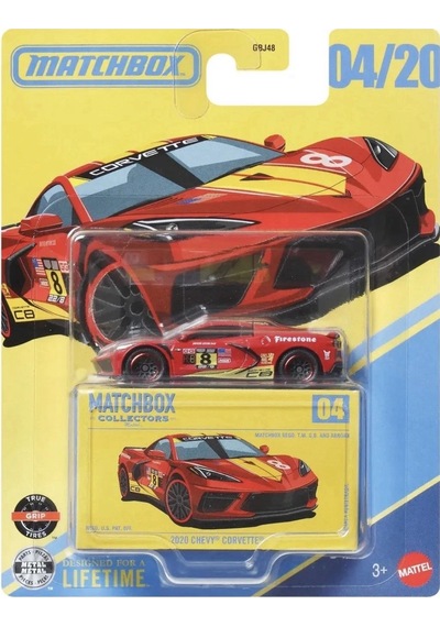 Matchbox Collectors 2020 Chevy Corvette C8 04/20 Metal Model Araba Diecast Kırmızı