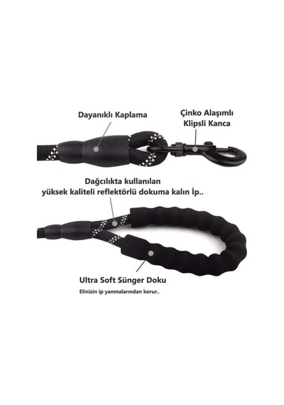 Kedi ve Köpekler Için Reflektörlü Gezdirme Tasması Kayışı Halatı