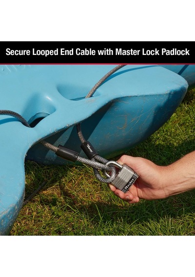 Master Lock 72dpf 15 Ft İlmekli Uçlu Örgülü Çelik Kablo Ve 3/8 In