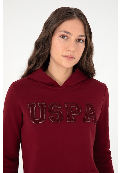 U.S. Polo Assn. Kadın Bordo Basic Kapüşonlu Sweatshirt 50296931-VR014 U.S. Polo Assn. Kadın Bordo Basic Kapüşonlu Sweatshirt 50296931-VR014