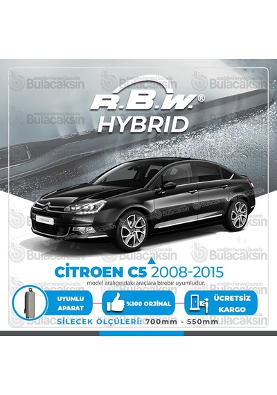 Citroen C5 Ön Silecek Takımı (2008-2015) RBW Hibrit