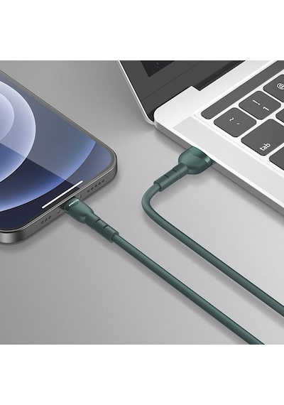 Recci RTC-N35L 1 M 5 A Lightning To Usb-A Hızlı Şarj Özellikli Kablo Yeşil