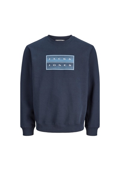 Jack & Jones Jcofusıon Erkek Bisiklet Yaka Box Fit Sweatshirt Günlük Rahat Lacivert
