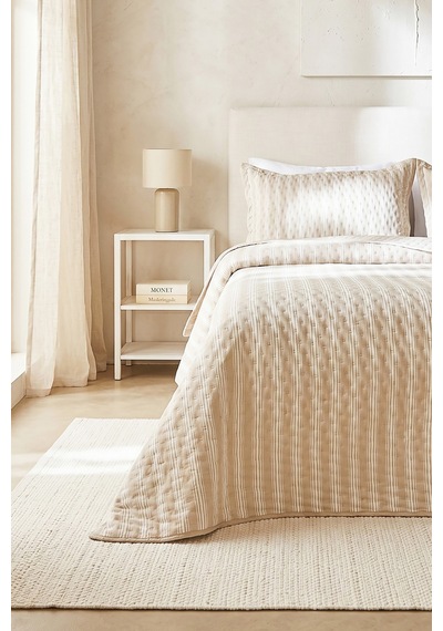 Ocean Home Textile Pamuklu Kaapitoneli Bej Renk Çizgi Desen Tek Kişilik Yatak Örtüsü Seti 1 Adet 160 X 230 / 1 Adet 50 X 70 Cm Ocean Home Textile Pamuklu Kaapitoneli Bej Renk Çizgi Desen Tek Kişilik Yatak Örtüsü Seti 1 Adet 160 X 230 / 1 Adet 50 X 70 Cm