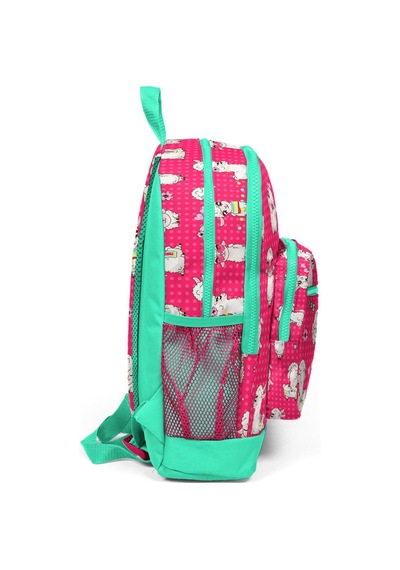 Coral High Kids Neon Mercan Desenli Dört Bölmeli Okul Sırt Çantas