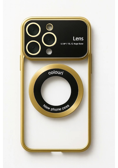 Apple Uyumlu iPhone 14 Pro Kılıf Kamera Korumalı Magsafe Colourl Gold