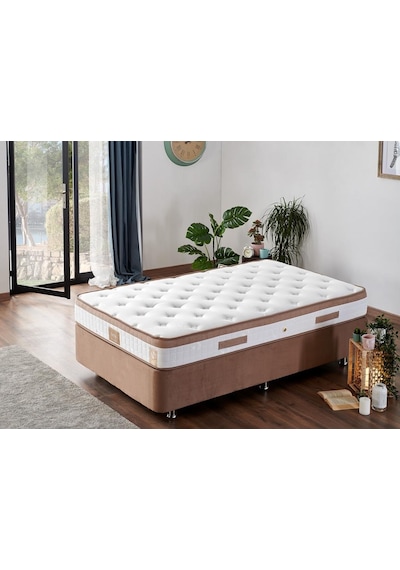 Nironyatak Niron Latte 120X200 Cm Tek Kişilik Yatak Baza Başlık Seti - Sert