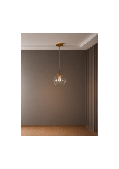 Elan Eskitme Metal Tekli Füme Cam Küre Sarkıt Avize Ayarlanabilir Modern Metal Minimal Tavan Aydınlatma