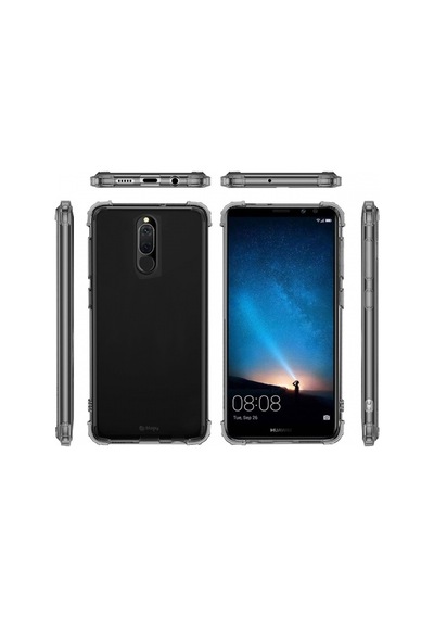 Blogy Mate 10 Lite İle Uyumlu Crystal Fit Kılıf Smoke Black