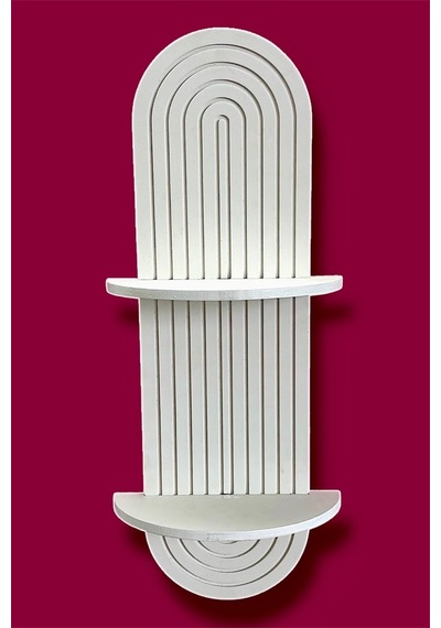 Semplice Beyaz Dekoratif Duvar Rafı Özel Boyalı 54x16 Cm Beyaz