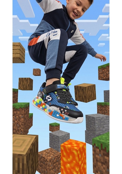 Nstil Günlük Unisex Çocuk Spor Ayakkabı Sneaker Cırtlı Rahat Hafif Konforlu Dayanıklı 02-03 Siyah - Saks