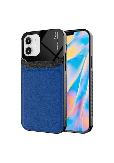 Apple Uyumlu  iPhone 12 Kilif Lens Deri Görünümlü Tpu Kapak 508580967