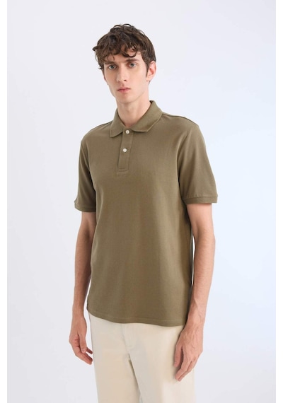 DeFacto %100 Pamuk Regular Fit Polo Yaka Kısa Kollu Basic Düz Pike Kumaş Tişört C1293AX25SPKH82