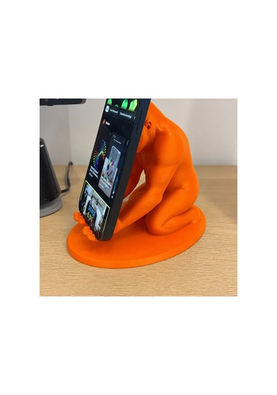 Alvera Goril Telefon Tutucu 3d Baskı Kaslı Goril Masaüstü Telefon Standı-turuncu