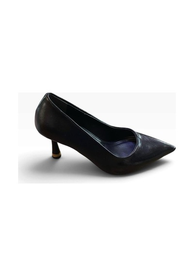 Ayem Kadın İnce Metal Detaylı Topuklu Stiletto Siyah - 940730570 Siyah