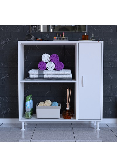 Armin 90 X 95,5 X 32,5 Cm Kapaklı Çok Amaçlı Banyo & Mutfak Dolabı Beyaz