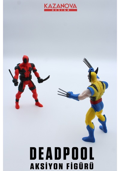 Kazanova Design Deadpool Aksiyon Figürü 14 Cm Kırmızı Siyah Hareketli Eklemli Hediyelik