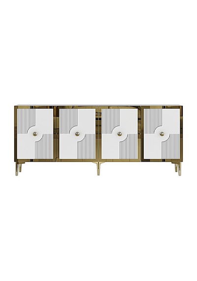 Ka1811bg Pega Konsol ,tv Sehpası Beyaz-gold 180cm