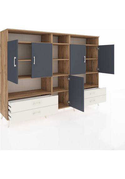 Hyperion Dolap 12 Raflı 4 Çekmeceli 5 Kapaklı 220x44x163 Çam-antr Çam-antrasit/aytaşı Hyperion Dolap 12 Raflı 4 Çekmeceli 5 Kapaklı 220x44x163 Çam-antr Çam-antrasit/aytaşı