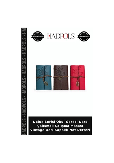 Delux Serisi Okul Gereci Ders Çalışmak Çalışma Masası Vintage Deri Kapaklı Not Defteri Çok Renkli