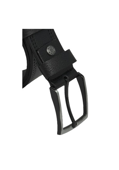 Süzer Deri Siyah Hakiki Deri Desenli Çift Dikişli Model 4 Cm. Genişlikli Spor Kemer - 400-28 Siyah